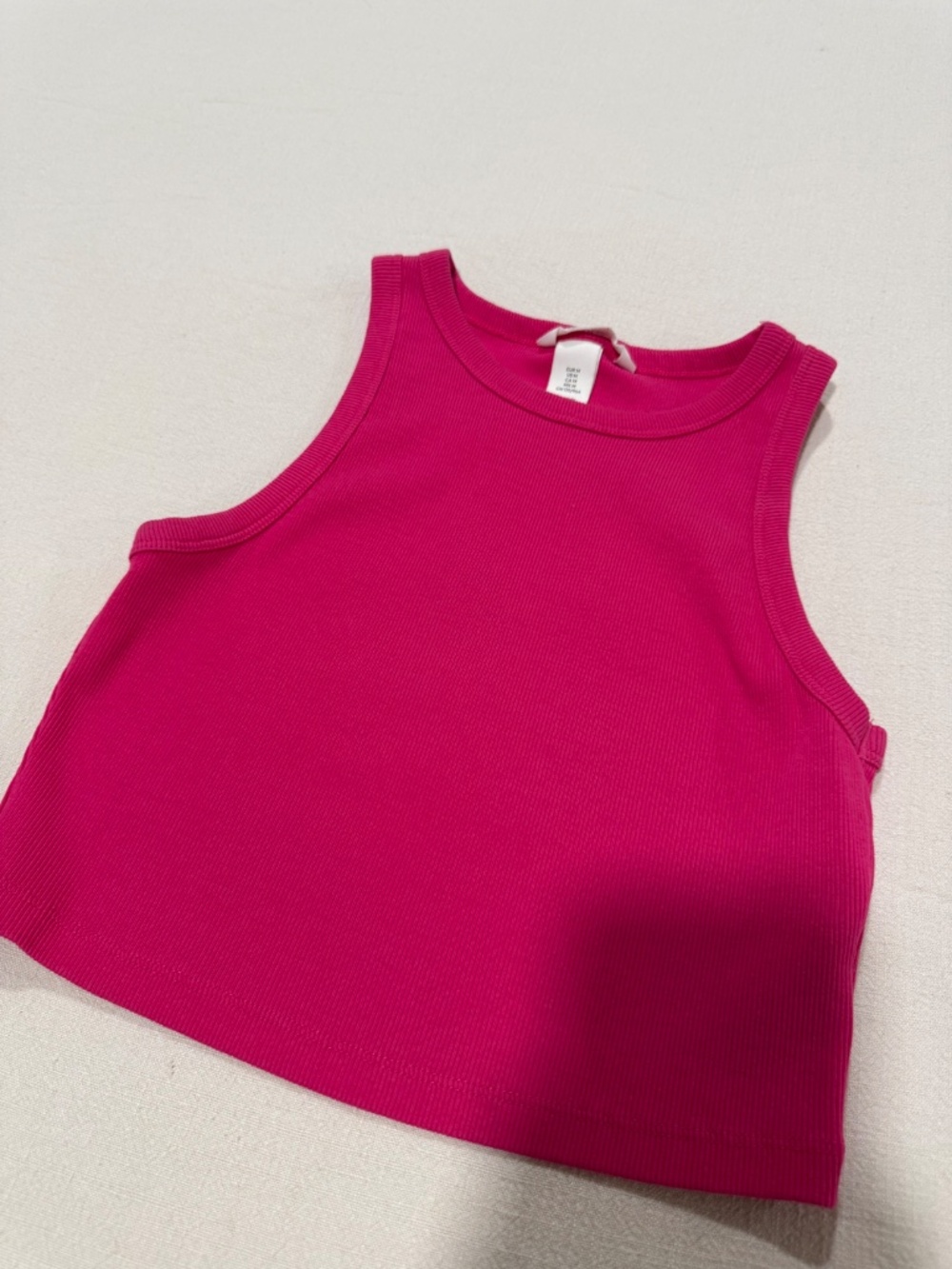 High Neck Ribbed Crop Top - Picture 2 of 4